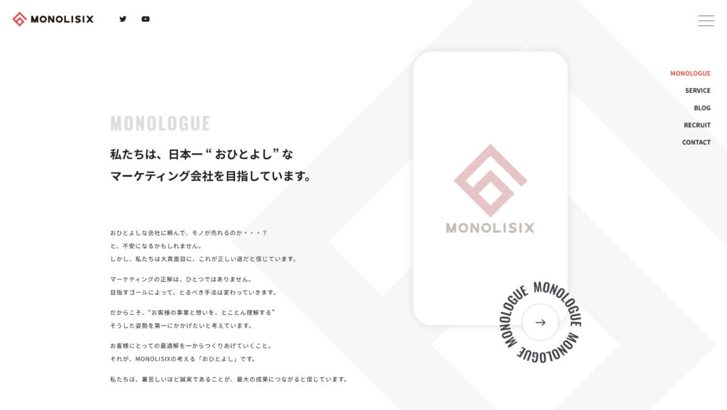 MONOLISIX株式会社のHP